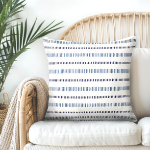 Oreiller bleu indien blanc