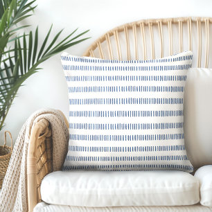 Oreiller bleu indien blanc