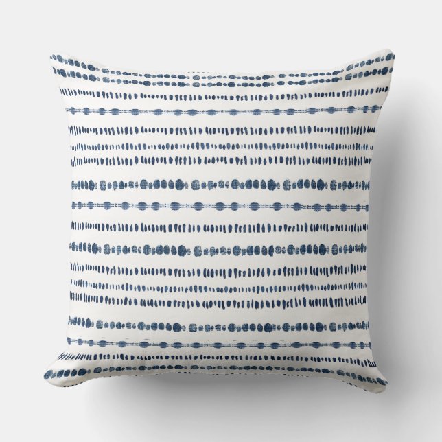 Oreiller bleu indien blanc (Recto)