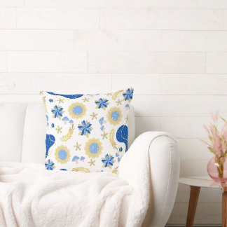 Oreiller bleu rétro