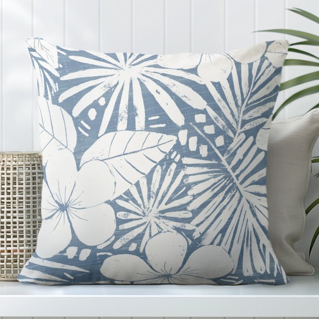 Oreiller bleu Tropical Feuilles (Créateur téléchargé)