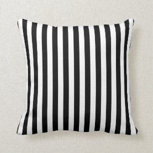 Oreiller Carré Rayé Noir et Blanc