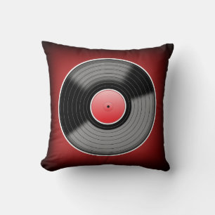 Oreiller carré Vinyl Junkie Red Fade