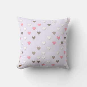 Oreiller Coeur rose et beige Pastel