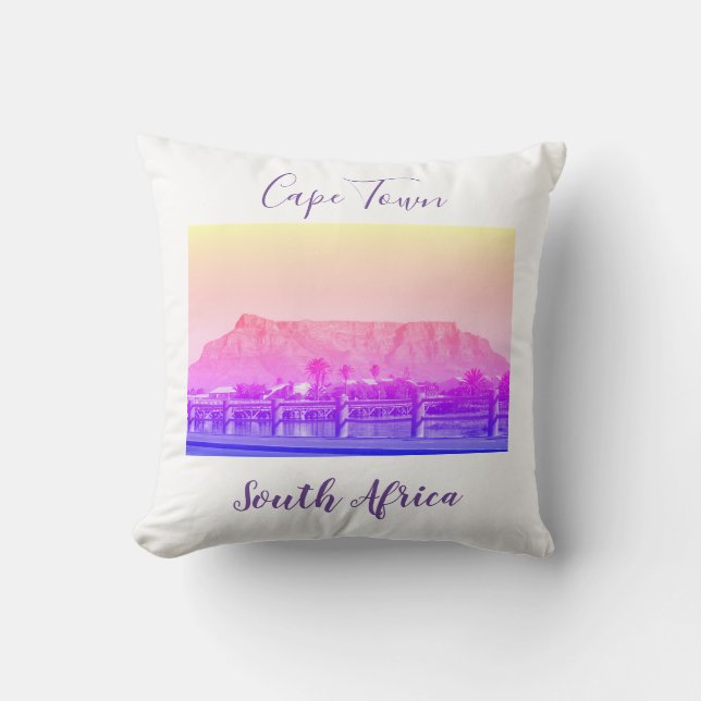 Oreiller Coussin de Table Mountain Paysage du Cap (Recto)
