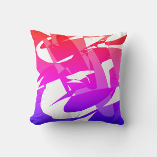 Oreiller Coussin Motif Abstrait Rose Violet Funky