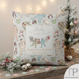 Oreiller d'accent de Baby Shower d'hiver