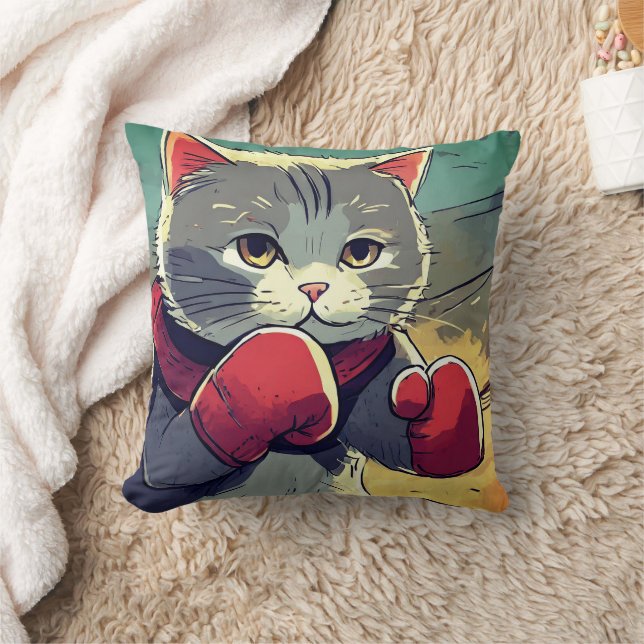 Oreiller de chat de boxe amusant ! (Couverture)