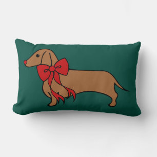 Oreiller de chiot teckel de Noël classique