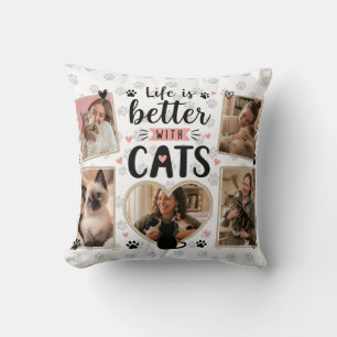 Oreiller de collage photo pour amateur de chats pe