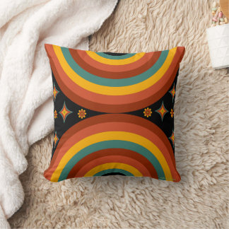Oreiller de décoration accent rétro Sunburst