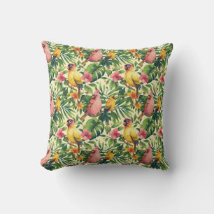 Oreiller de décoration maison Oiseaux et papillons