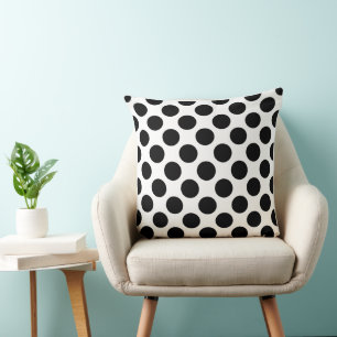 Oreiller de décoration moderne à pois noirs gras