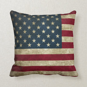 Oreiller de drapeau américain vintage lauréat
