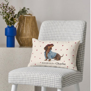 Oreiller de famille coeurs de chien de Dachshund b
