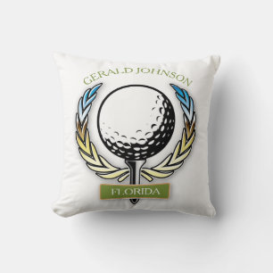 Oreiller de golf à monogramme modèle golfeur