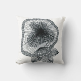 Oreiller de jet abstrait avec fleur d'art en ligne