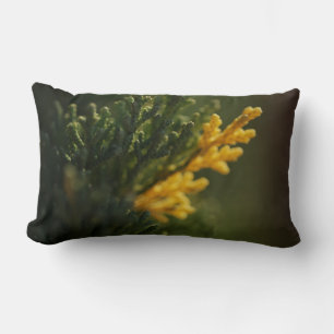 Oreiller de jet avec photo de plante verte et jaun