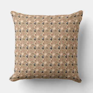 Oreiller de jet bohème minimaliste neutre à motif