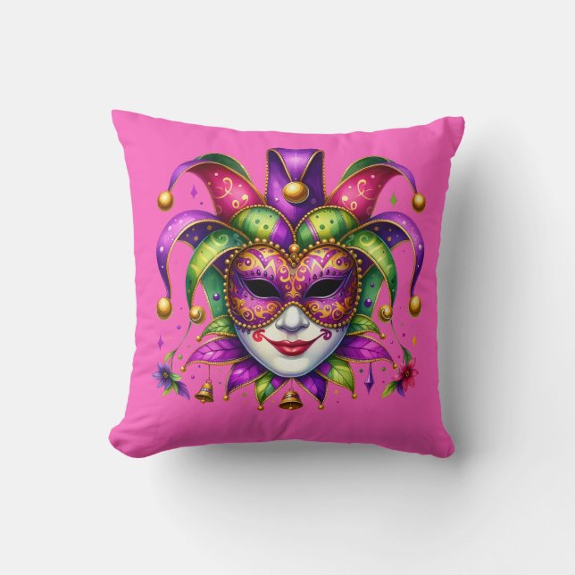 Oreiller de jet de Mardi Gras (Recto)