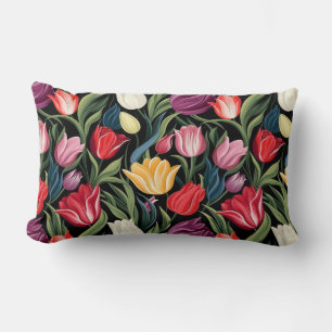 Oreiller de jet en coton Tulipes