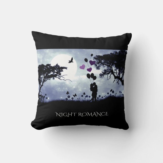 Oreiller de jet noir roman de "nuit" (Recto)