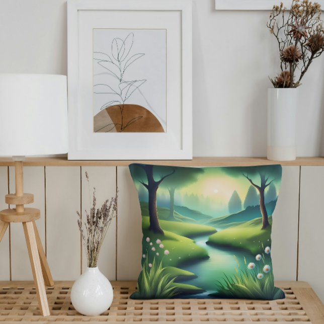 Oreiller de jet Pretty Stream (Créateur téléchargé)