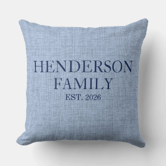 Oreiller de jeté de famille personnalisé à motif e