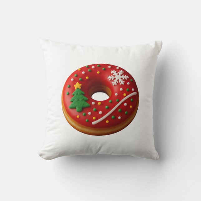 Oreiller de lancer donut de Noël d'amour (Recto)