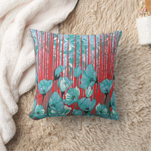 Oreiller de luxe à motif floral tropical