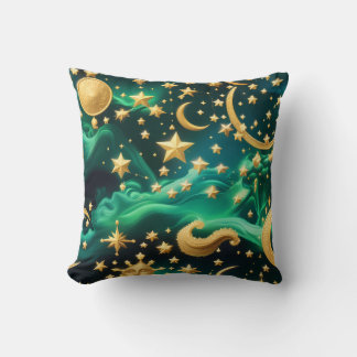 Oreiller de Luxe – Lune Céleste Émeraude