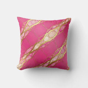 Oreiller de luxe moderne en marbre rose chaud et o