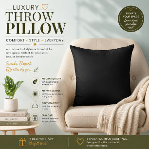 Oreiller de luxe noir pour décoration