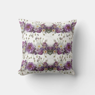 Oreiller de luxe papillon botanique violet