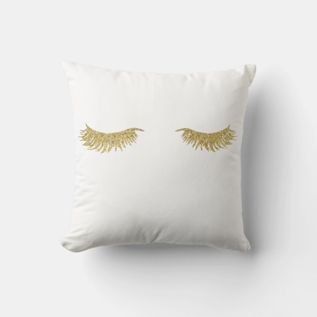 Oreiller de maquillage de Parties scintillant d'or (Recto)