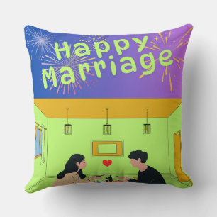 Oreiller de mariage à nom personnalisé, Oreiller p