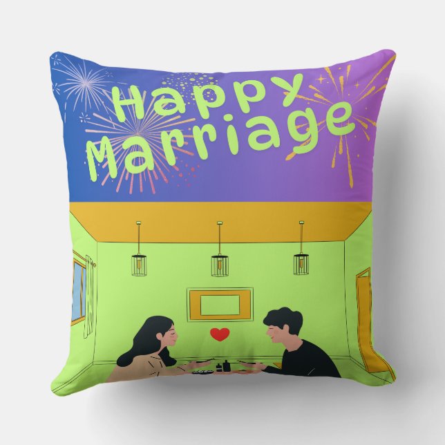 Oreiller de mariage à nom personnalisé, Oreiller p (Verso)