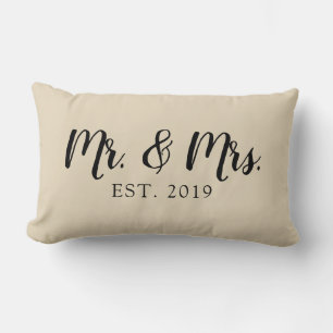 Oreiller de mariage établi Mr et Mme Script