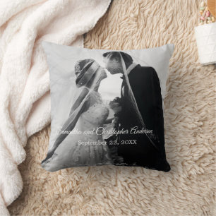 Oreiller de mariage personnalisé avec photo