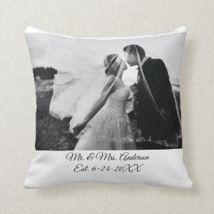 Oreiller de mariage personnalisé avec photo