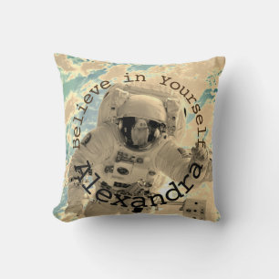 Oreiller de motivation de fusée d'astronaute perso