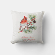 Oreiller de Noël au Cardinal Rouge