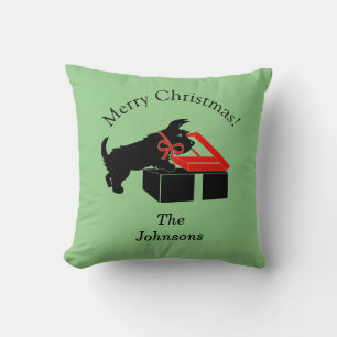 Oreiller de Noël au chien Scottie décoratif