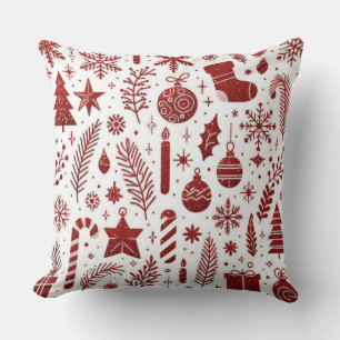 Oreiller de Noël blanc rouge à jeter