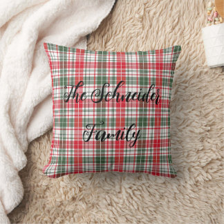 Oreiller de Noël de Tartan Plaid hiver