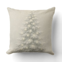 Oreiller de Noël en forme de sapin blanc