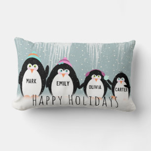 Oreiller de Noël Famille Manchot