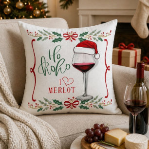 Oreiller de Noël J'adore Merlot