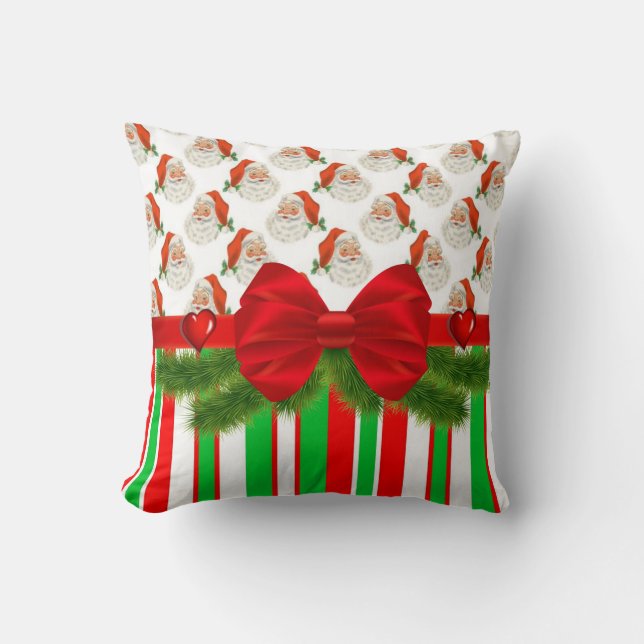 Oreiller de Noël, Père Noël Stripe (Recto)