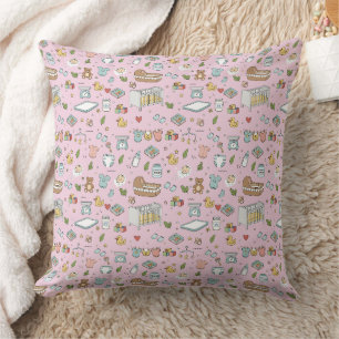 Oreiller de nurserie ourson pastel canard